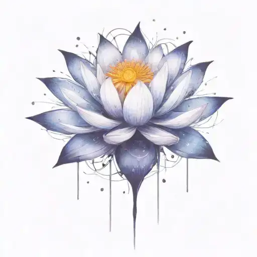 Add Deep Space Themed Objects And Orbiting Stars Around The Lotus Using Dark Colors