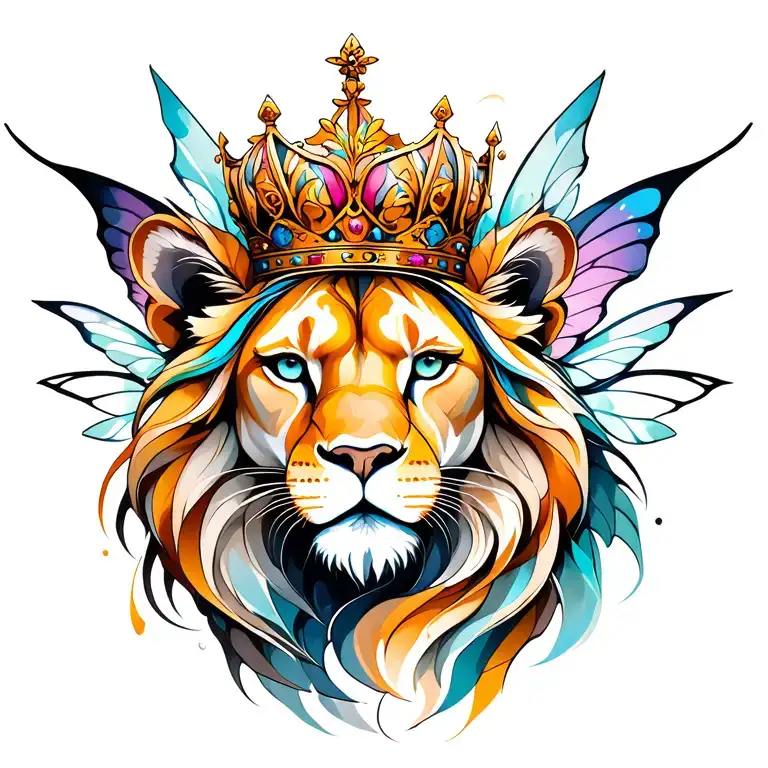 Fairy Lioness Wearing A Crown