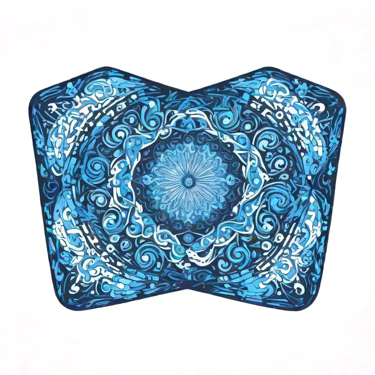 Different Shades Of Blue Being Sucked Into A Blue Black Hole