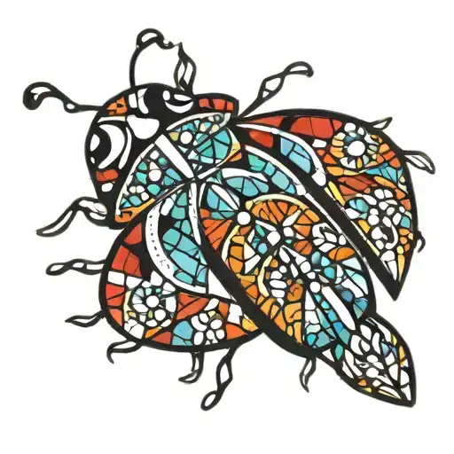Ladybug Made Of Stained Glass
