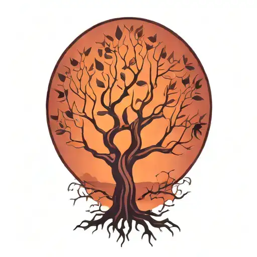 Half Sleeve Morton Bay Fig Tree With Roots