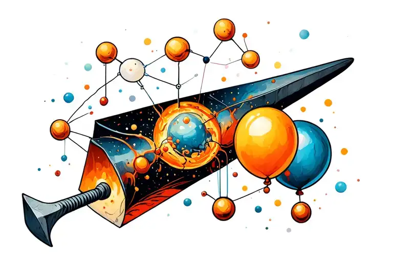 Serotonin Molecule With An Anvil Inside Attached To A Ballon