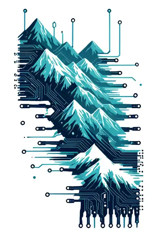 Microchip Circuit With Mountains