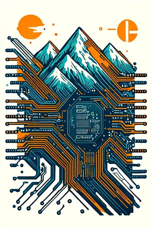 Microchip Circuit With Mountains