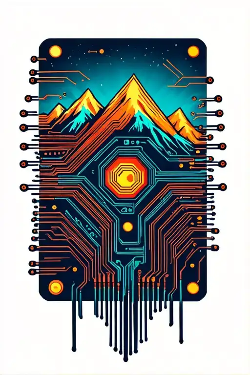 Microchip Circuit With Mountains