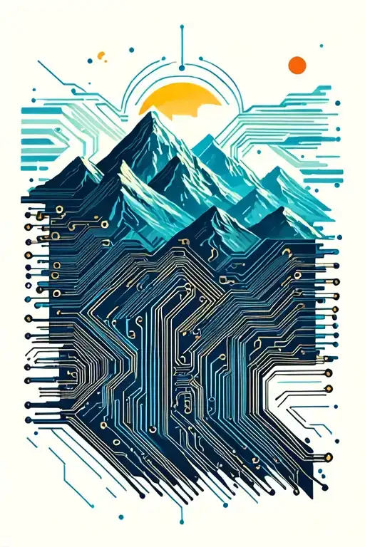 Microchip Circuit With Mountains