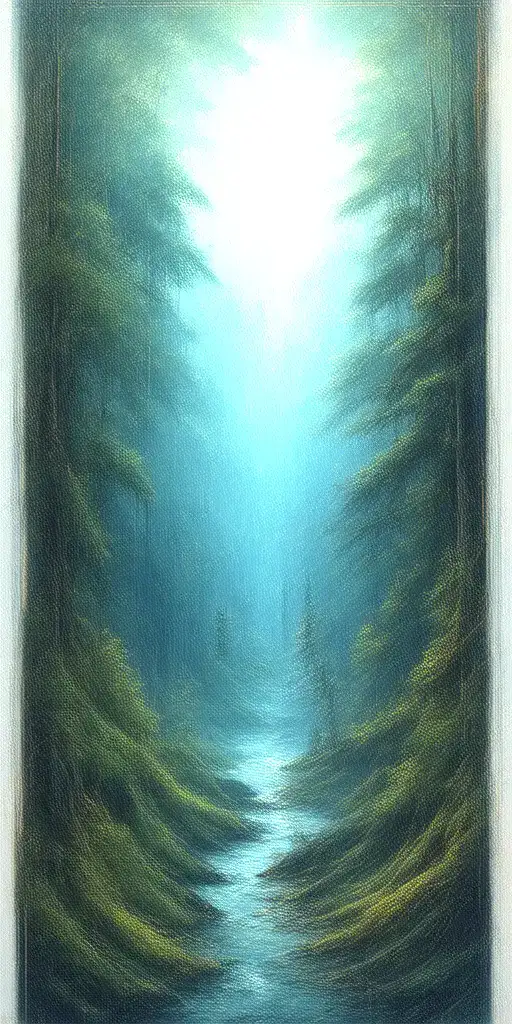 Massive Forest Landscape With Microchip In Background