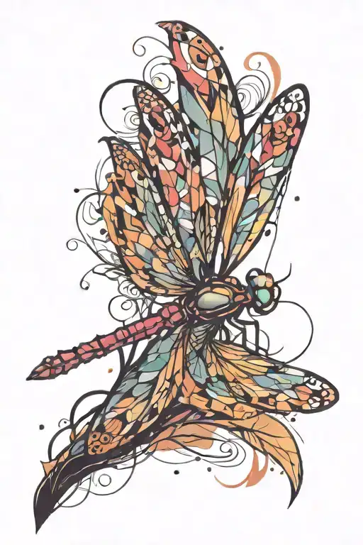 Dragonfly In The Night Scene