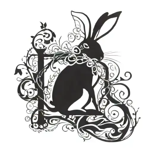 White Rabbit And Vines Wrapped