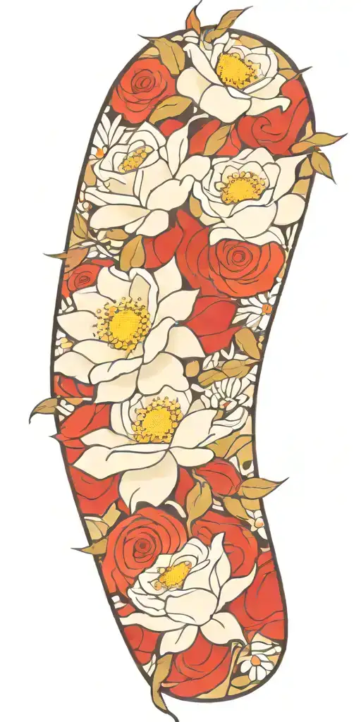 Roses And Daisies Wrapped Around My Arm