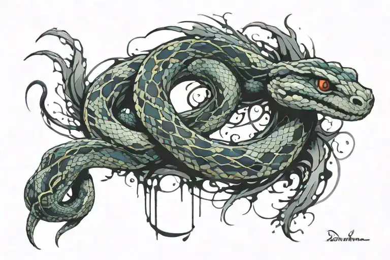 Snake Coverup By Dragon