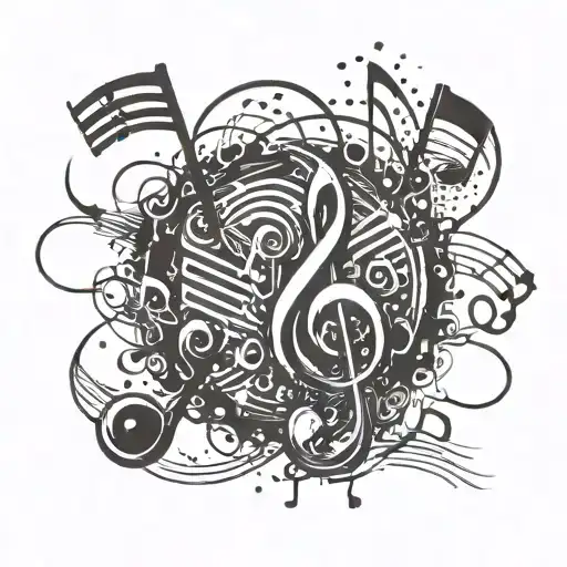 Rap Music Notes Floating