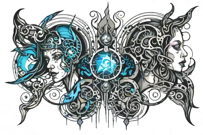 Goth Cyborg Gemini Sisters