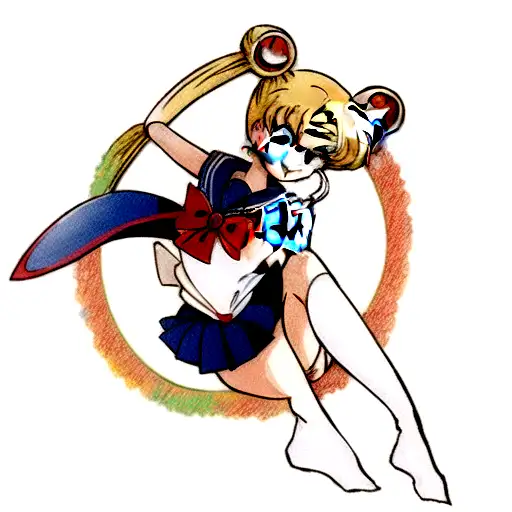 Small Anime Tatoo For Neck With Sailor Moon