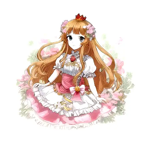 Princess With Crown And Flowers In Her Hair