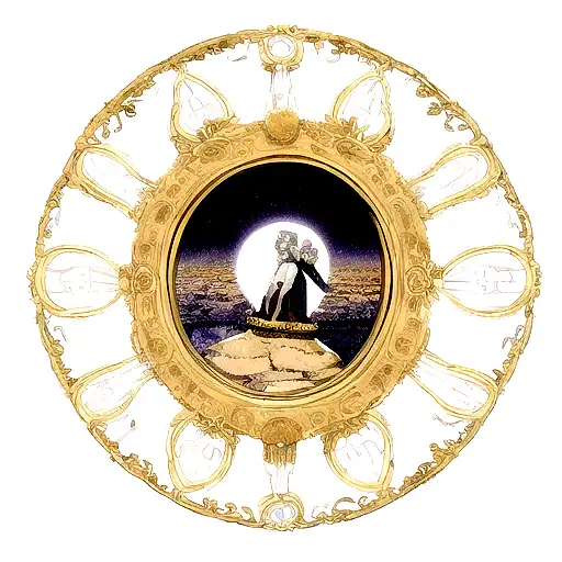 The Moon In An Ancient Baroque Frame