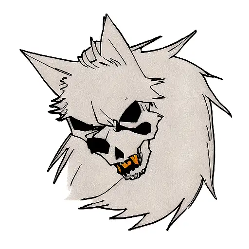 Wolf Whit Skull