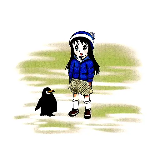 Girl And Penguin