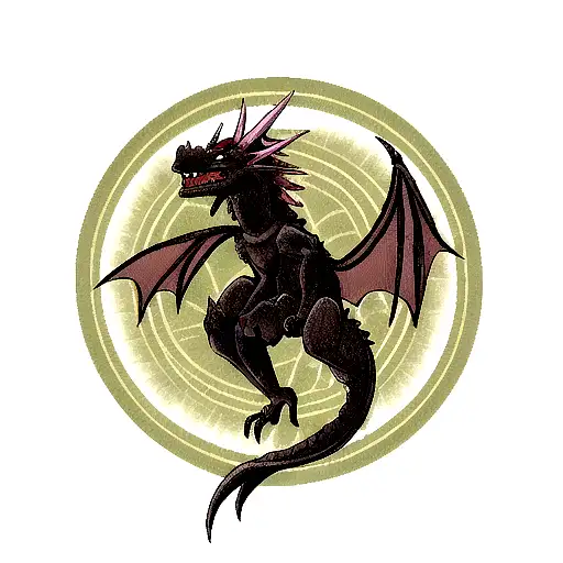 Black Medieval Dragon