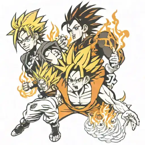 Gohan Ssj2 And Itachi And Rengoku Flames Style