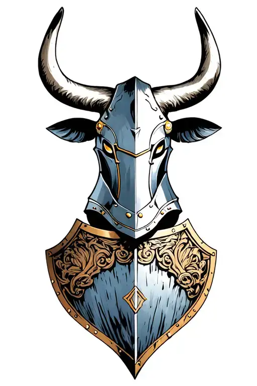 Athena Armure Shield Lance Helmet With A Bull