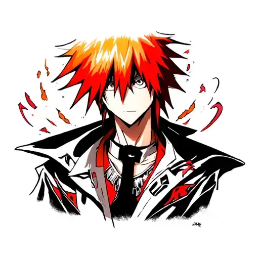 Ichigo Kurosaki From Bleach Incorporating Elements