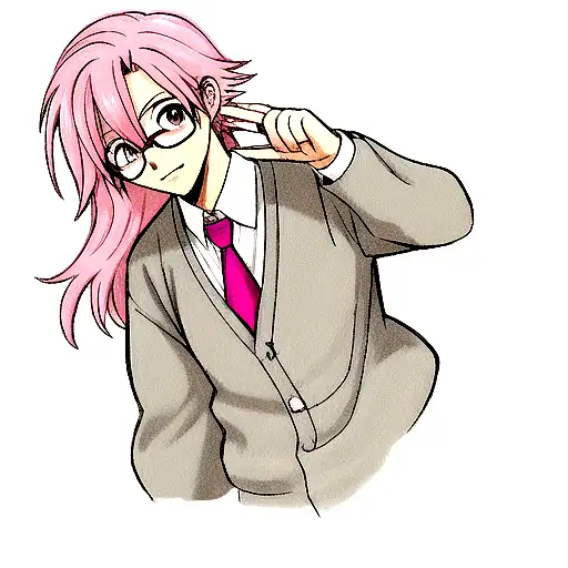 Pink Hair Guy With Glasses