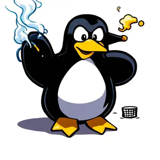 Penguin Smoking A Joint