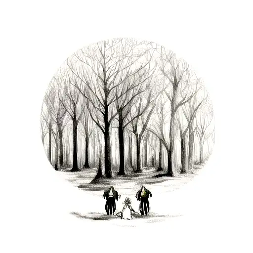 Celestial Creatures In A Moonlit Forest