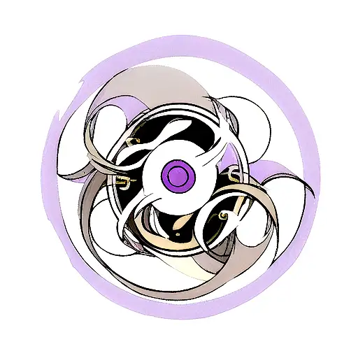 Yin And Yang And Ouroboros With Lotus