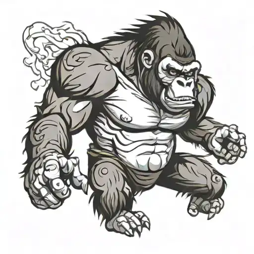 Gorilla Attacking Aggressive