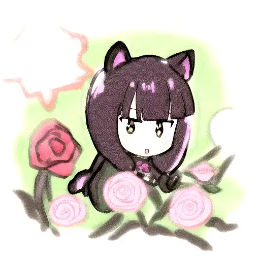 Black Panther With Pink Roses