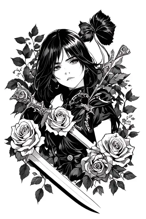 Putting Down The Roses Picking Up The Sword Black Framing Diagonal Framing