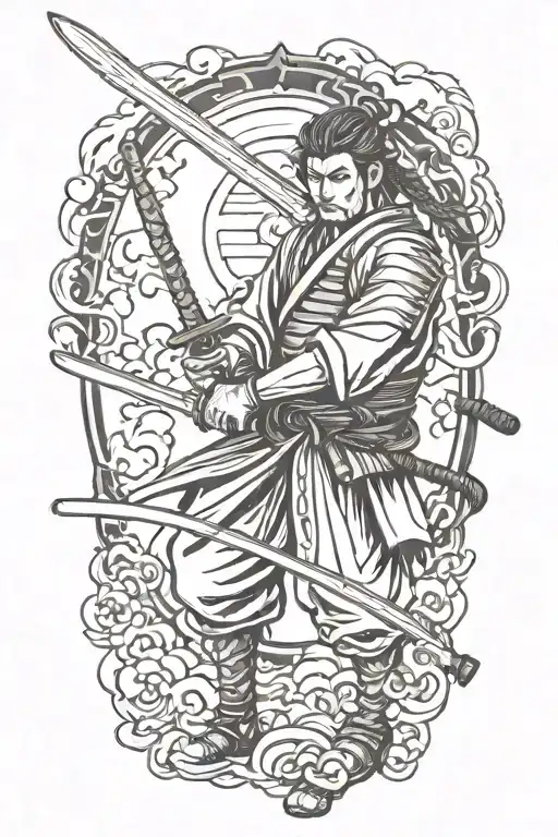 Samurai Warrior Wielding Katana