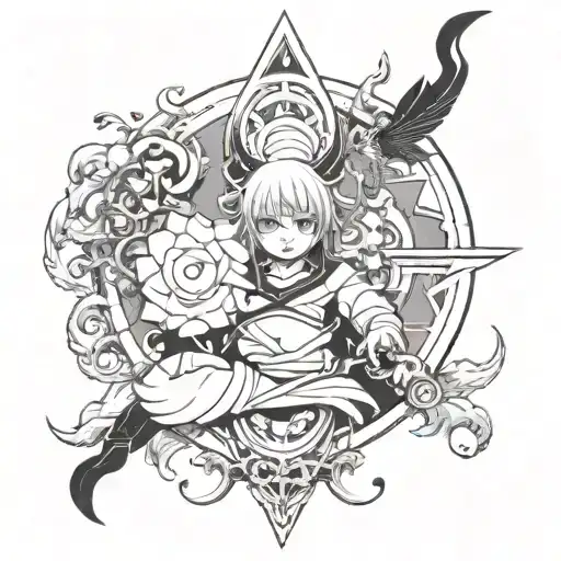 Satori Gojo Tattoo Design Black And White