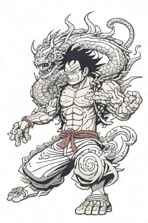 Luffy Gear 5 Vs Kaido Dragon Form
