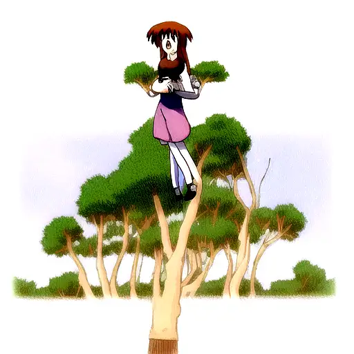 Tree Hugging Girl With Animals