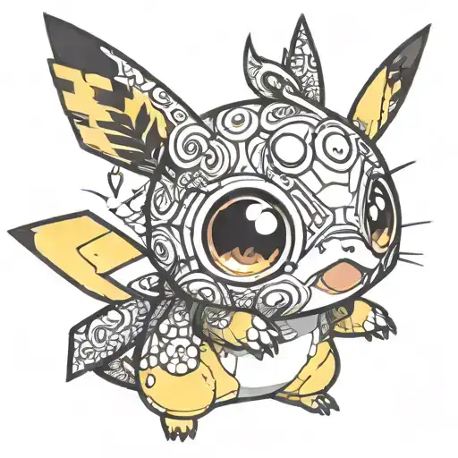 Cute Pikachu No Background Big Eyes