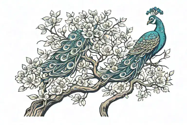 The Tree On Which The Peacock Sits