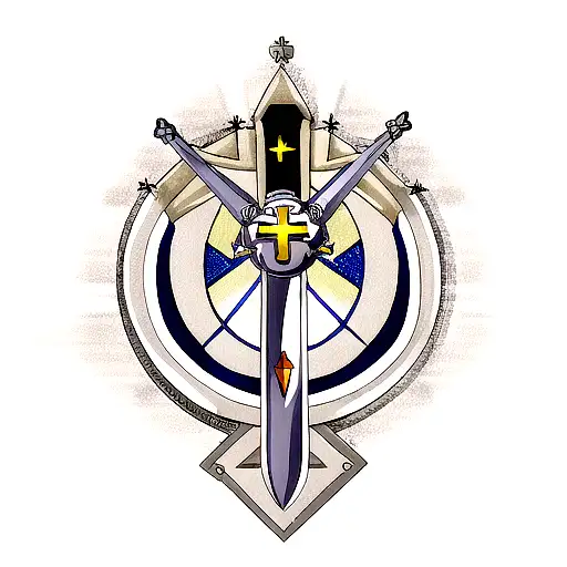 Shield Templar Cross And A Sword