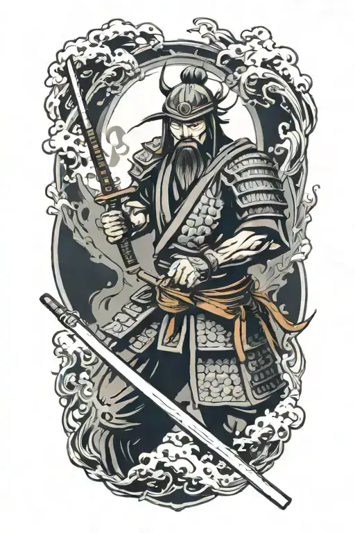 Samurai Warrior Wielding Katana