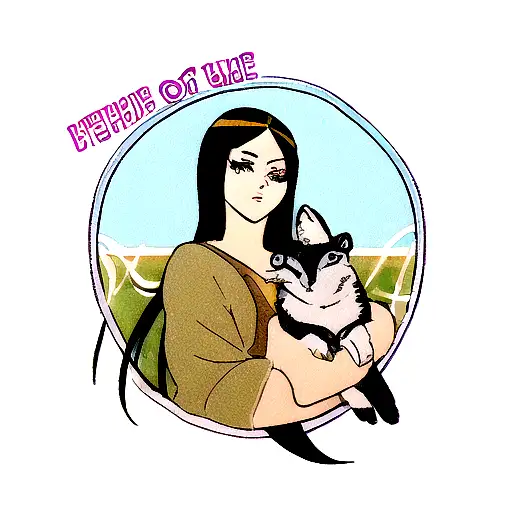 One Eye Of Beautiful Woman With Animal And Latin Typography