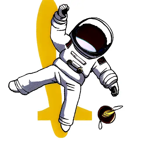 Astronaut Holding With Dna Strand