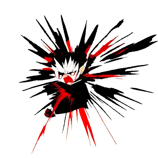 Expression Of Anger With Black And Red Brush Strokes