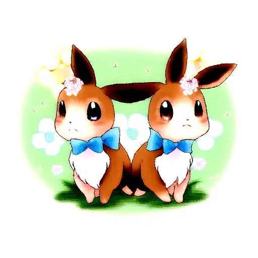Flowers Eevee Cute Pokemon
