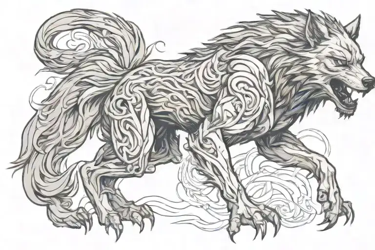 Dark Art Tattoo Werewolf Anime