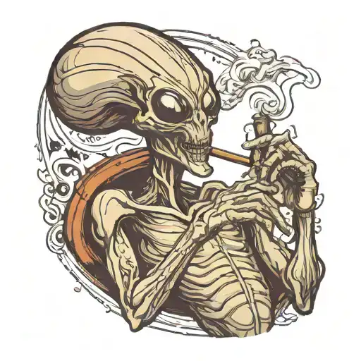 Alien Smoking A Cigar