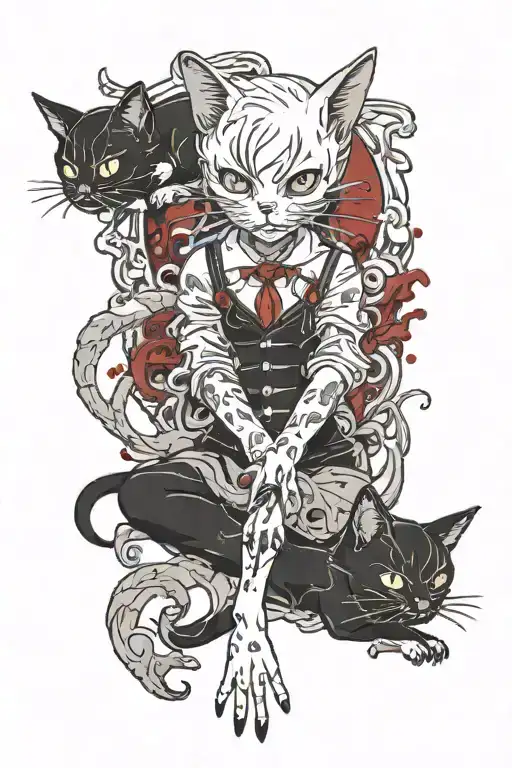 Black Cat Horror Blood And Scales With A Dead Rabbit On Them