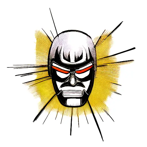 Samurai Mask With Lightsaber