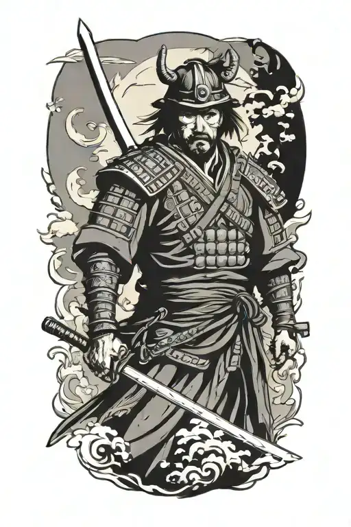 Samurai Warrior Wielding Katana